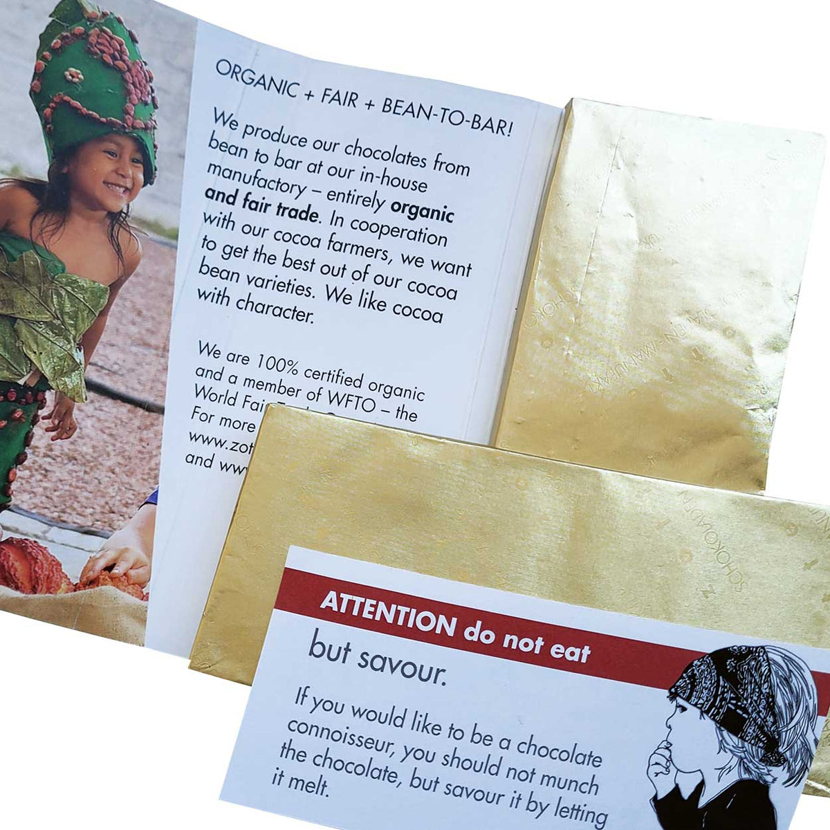 an open bean to bar Zotter chocolate bar in Canada