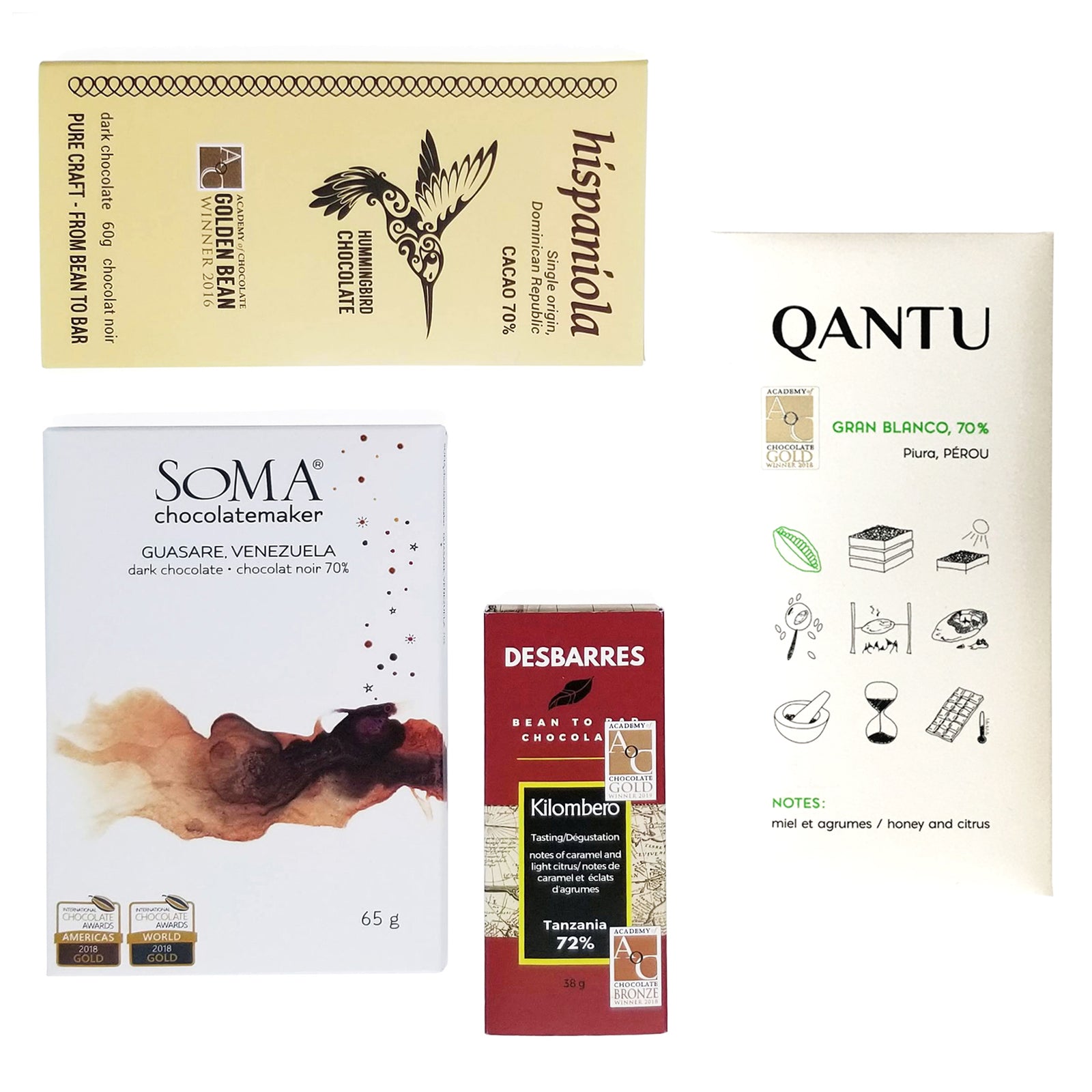 4 bean to bar dark chocolate, made in Canada