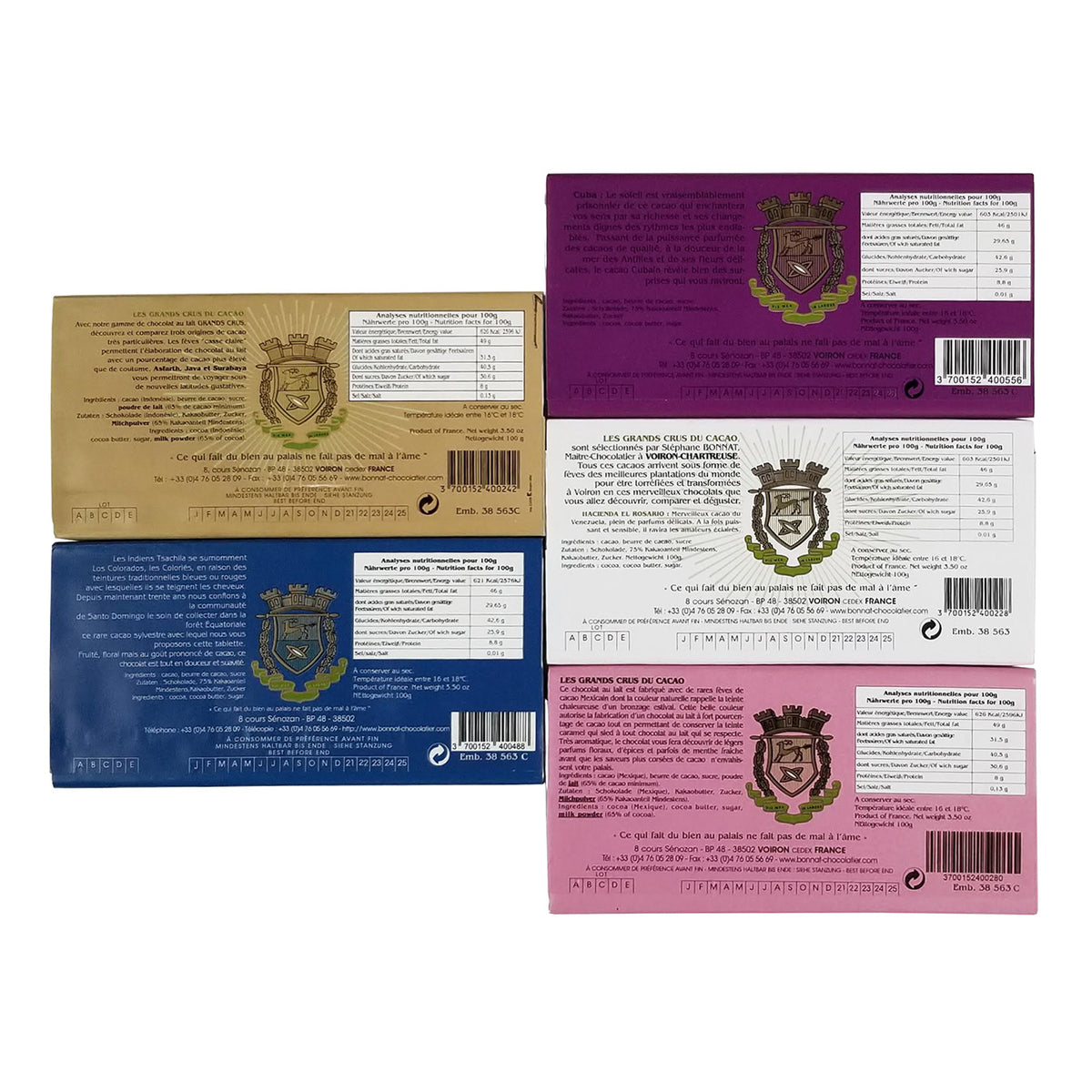 Chocolat Bonnat, France chocolatier - ingredients