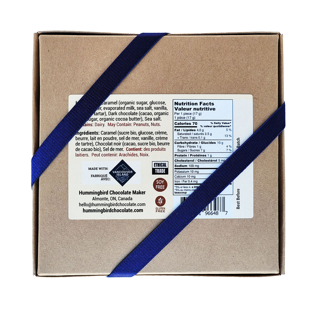 Hummingbird Salted Caramels ingredients