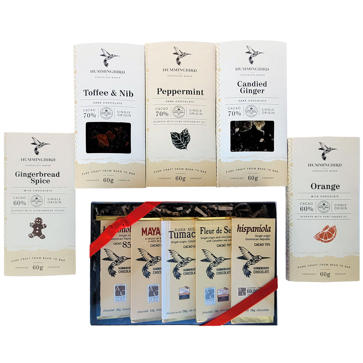 Hummingbird Holiday bars and box