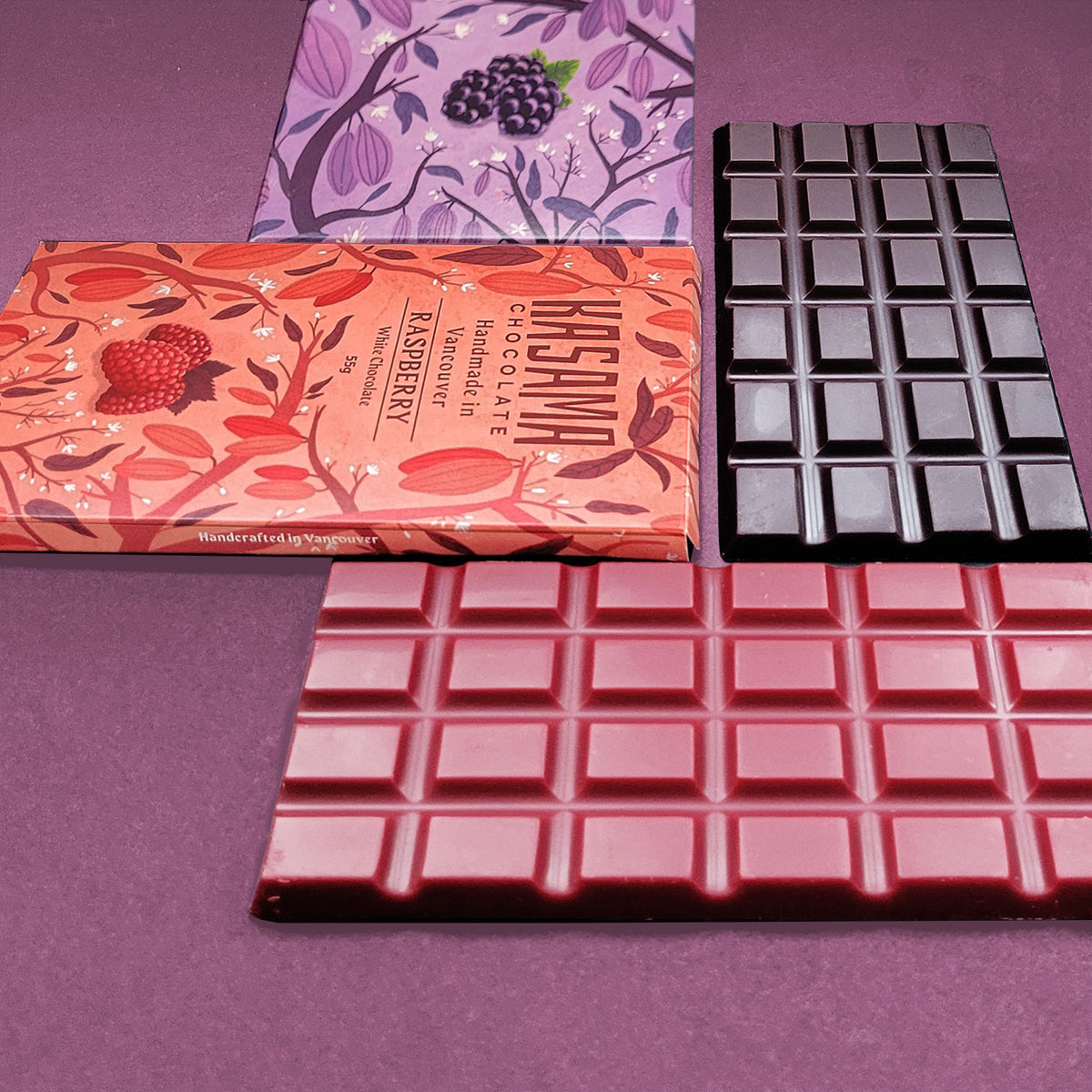 Kasam raspberry and strawberry bars unwrapped