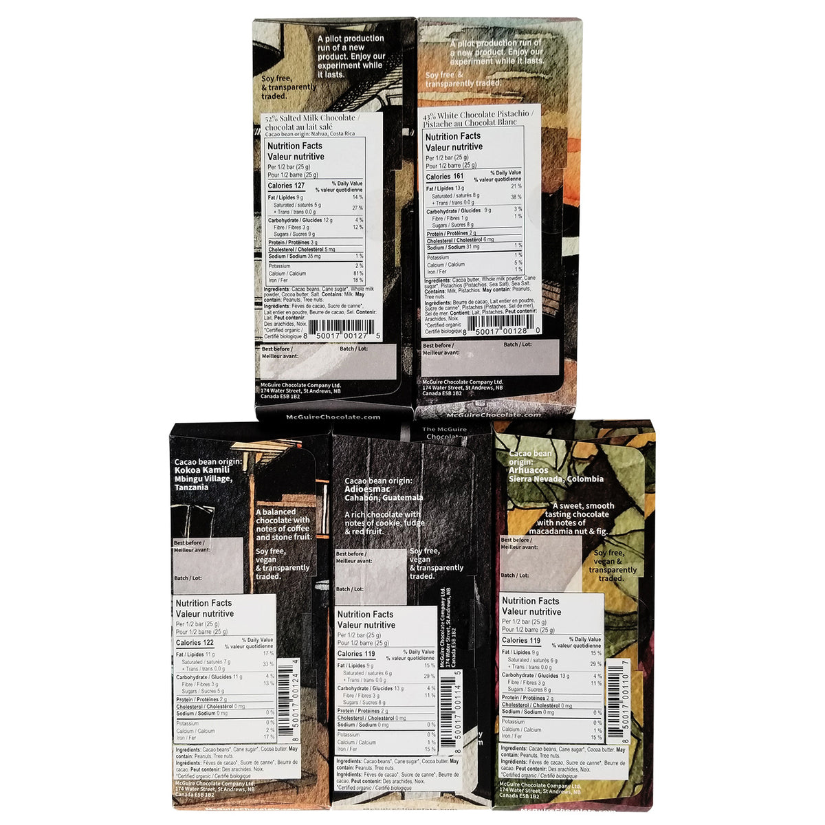 McGuire Limited Release bean to bar chocolate - ingredients