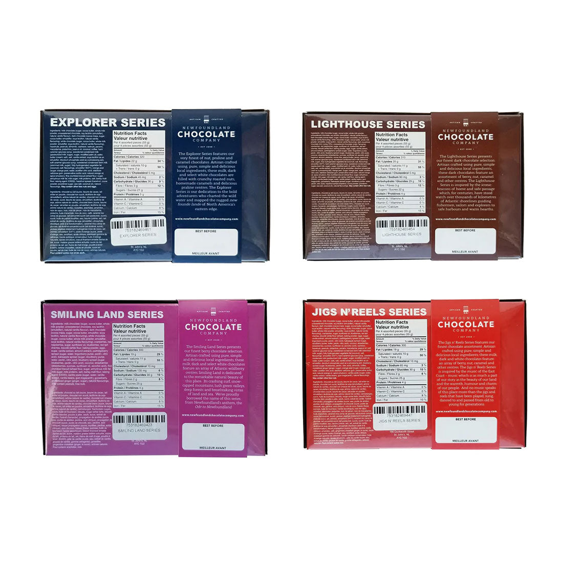 Newfoundland Chocolate Company, Assorted boxes of chocolates - ingredients