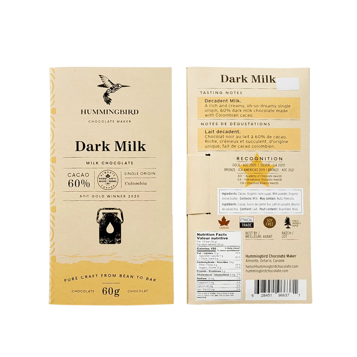 humingbird dark milk chocolate