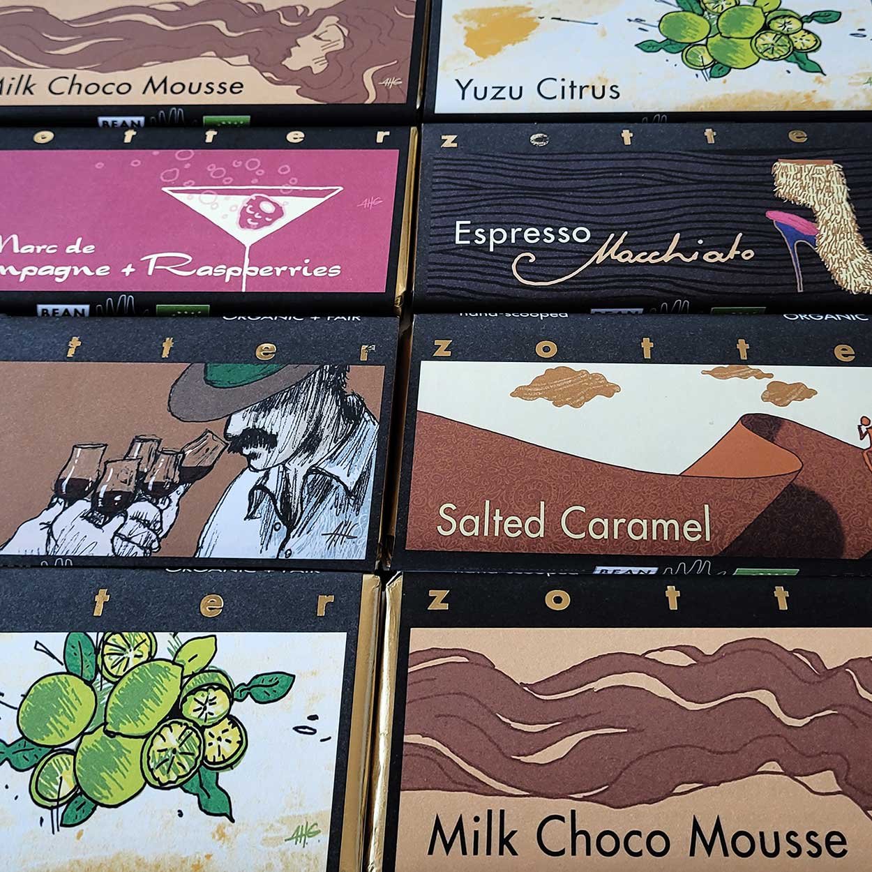 Austrian chocolate bars by Zotter in Ontario Canada